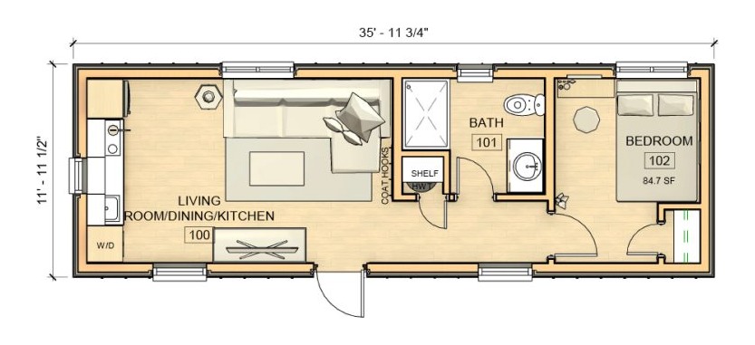 12×36 Floor plan